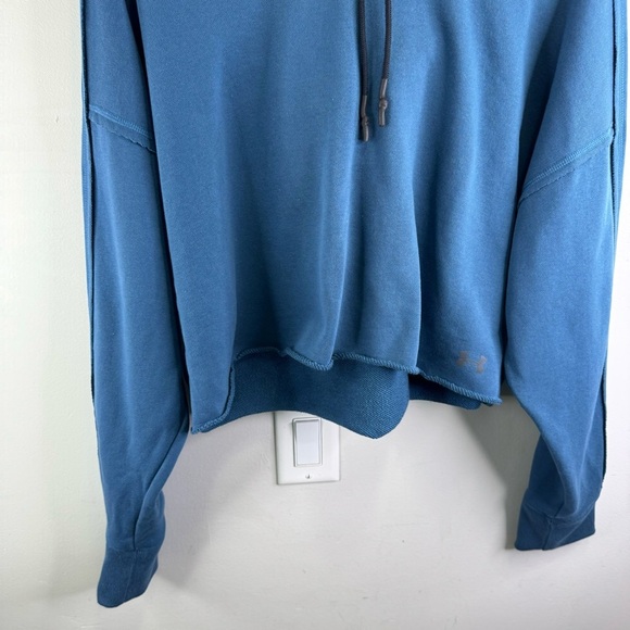 Under Armour UA BTG Terry Crop Hoodie Size Large Oversized Activewear Sporty - Picture 7 of 14
